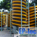 Fiberglass spiral chute for chrome ore separation